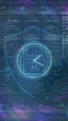 Poster - Animation of statistics and data processing on grey background