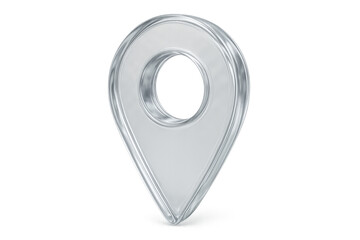 Fototapete - Glass geolocation pin indicating location on a transparent background, perfect for travel and navigation concepts