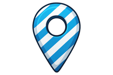 Fototapete - Blue and white location pin marking exact spot on transparent backdrop, symbolizing digital navigation and travel mapping purposes