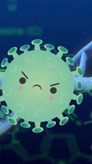 Aufkleber - animation of virus cells over dna strand