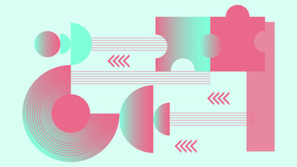 Leinwandbilder - Futuristic Abstract Gradient Backgrounds with Geometric and Minimalist Elements