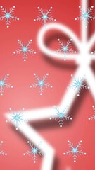 Poster - Animation of snowflakes falling on red background