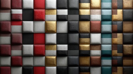 Aufkleber - Colorful square tiles arranged in pattern view background image