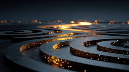 Aufkleber - Abstract spirals with glowing light elements background image
