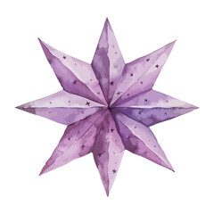 Poster - Purple star shape watercolor illustration, isolated