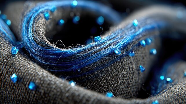 Dark Obsidian Mesh with Cyber Blue Highlights