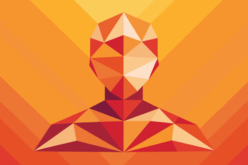 Poster - Abstract geometric human figure design with warm orange tones and transparency suitable for design projects