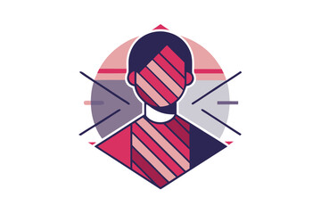 Poster - Abstract geometric illustration of a communicating person depicting a modern approach to communication and ideas