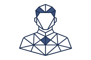 Poster - Geometric male figure abstract graphic in a minimalist style representing human form and concept