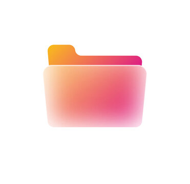 Modern Gradient Pink and Orange Digital File Folder Icon