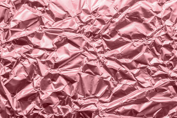 Wall Mural - luxury shiny metallic rose gold foil crumpled texture background