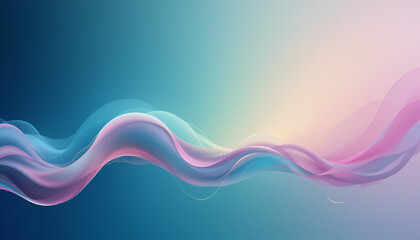 Aufkleber - Abstract flow with dynamic gradient waves in blue, pink, and peach hues for backgrounds