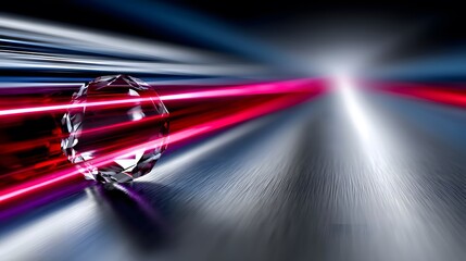 Poster - Dynamic Motorcycle in Motion with Light Trails