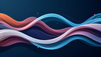 Aufkleber - Abstract flowing waves of blue, pink, and orange hues creating a modern design element