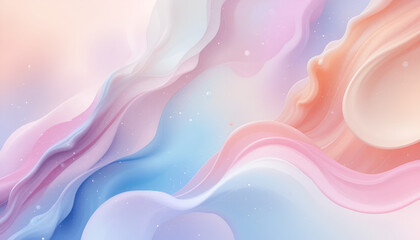 Aufkleber - Elegant flowing waves of light pastel colors create an abstract dreamy background effect