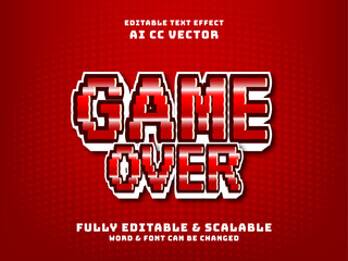 Poster - game over pixel text effect. suitable for classic retro game block