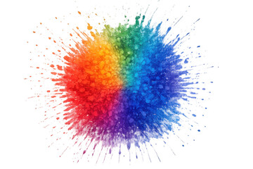 Poster - Colorful powder exploding, creating a vibrant spectrum on a transparent background, perfect for creative projects