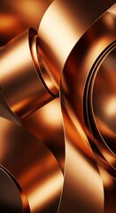 Poster - Abstract gold waves and swirls, elegant metallic design for backgrounds and artistic projects