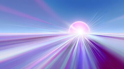 Poster - Radiant Sunburst Over a Gradient Horizon