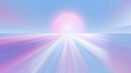 Poster - Radiant Light Beams Over a Pastel Horizon