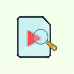 Fototapete - Search video icon. icon related to design elements. suitable for web site, app, user interfaces,element, printable etc. flat icon style. simple vector design editable
