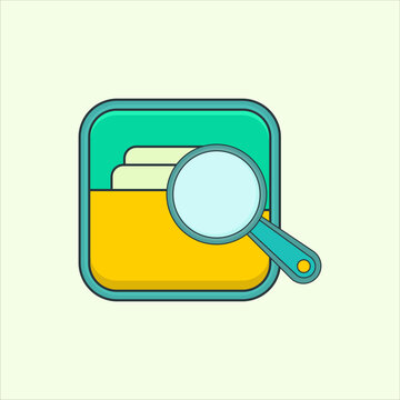 Search folder icon. icon related to design elements. suitable for web site, app, user interfaces,element, printable etc. flat icon style. simple vector design editable