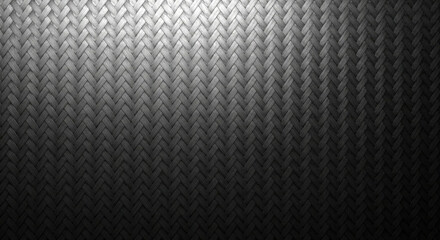 A dark, textured background with a woven pattern