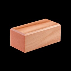 Poster - Wooden Block on Black Background, Perfect for Crafts, Educational Tools, and Demonstrations in Art and Design Projects
