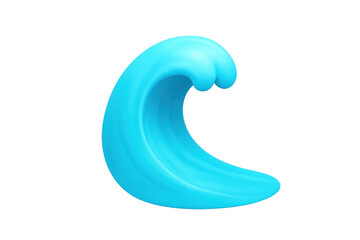 Poster - 3d rendering of a cartoon breaking ocean wave with a transparent background, perfect for summer and aquatic projects