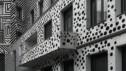 Poster - Abstract Black and White Building Facade