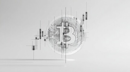 Poster - Intricate clock design featuring a central wire element representing a unique concept in timepiece blueprint style
