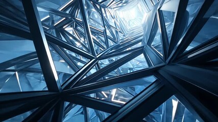 Poster - Abstract Crystalline Tunnel: A Futuristic Digital Art