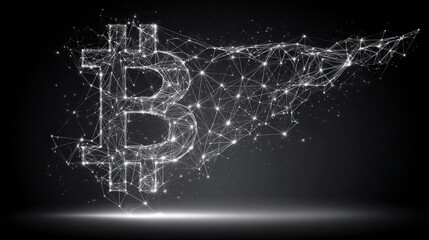 Poster - Artistic representation of a dollar sign formed with lines and dots illustrating financial connectivity and data