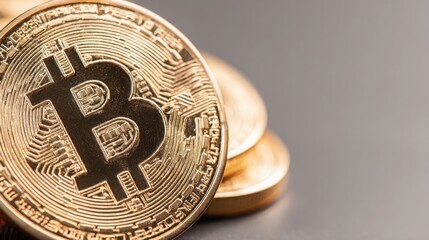 Poster - Bitcoin coin featuring style marking symbolizing the digital currency's value in a modern financial context