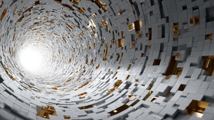 Poster - An abstract background in white and gold design illustrating concepts related to bitcoin and cryptocurrency liquidity