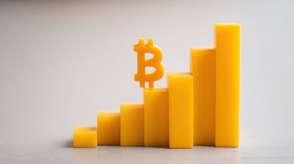 Poster - A dollar sign overlaid on a bar chart illustrating the rising trends in bitcoin macd histogram and financial analysis