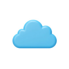 Poster - A bright blue stylized cloud icon with soft rounded edges isolated on transparent background