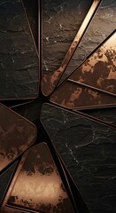Aufkleber - Sophisticated Stone and Metallic Geometric Design with Textured Accents aesthetic elegance