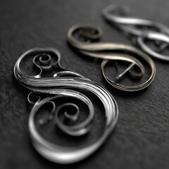 Aufkleber - Metal swirls on dark surface close up view background image