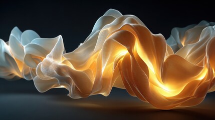 Aufkleber - Abstract luminous waveform against dark backdrop background image