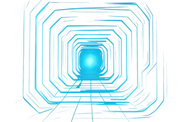 Fototapete - Bright light creating glowing geometric shapes on transparent background, ideal for technology or futuristic concepts