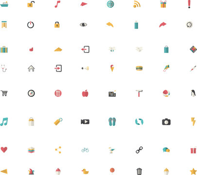  Collection of Flat Design Icons for Web and Mobile Apps