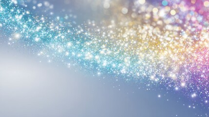 Poster - Colorful lights twinkle across the evening sky, creating a magical atmosphere during a festive celebration. The scene is filled with vibrant hues and sparkling effects.