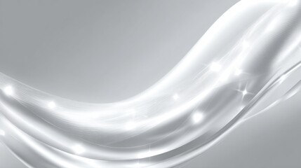 Poster - Delicate white fabric drapes gracefully, illuminated by soft lights that enhance the serene and ethereal feeling in the minimalist space, evoking calm and tranquility.