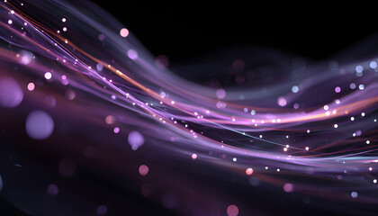 Poster - Abstract purple technology banner background. Futuristic digital design concept with glowing lines. Innovation, high tech, science, network connection, internet. Creative design, hi-tech, data