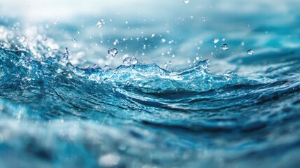 Poster - Sunlight reflects off clear water, creating sparkling droplets and dynamic ripples. The lively surface captures the beauty of nature during a warm afternoon.