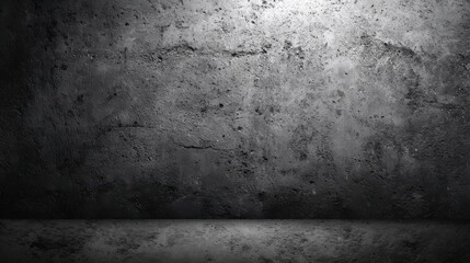 Poster - A weathered concrete wall displays a gritty texture and uneven surface. The neutral tones provide a versatile backdrop, suitable for various design applications.