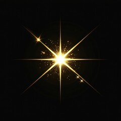 Wall Mural - a vector glowing gold light effect illustration lighting star.