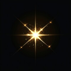 Wall Mural - a vector glowing gold light effect illustration lighting dark.