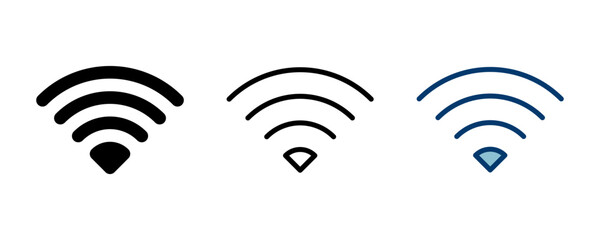 Poster - WIFI Icon vector isolated on white background. signal vector icon. Wireless and wifi icon or sign for remote internet access